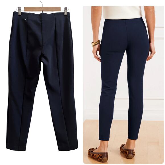 Talbots Black Portland Side Zipper Slim Leg Petite Size 8 Pants 24.5 Inch Inseam - Picture 3 of 14